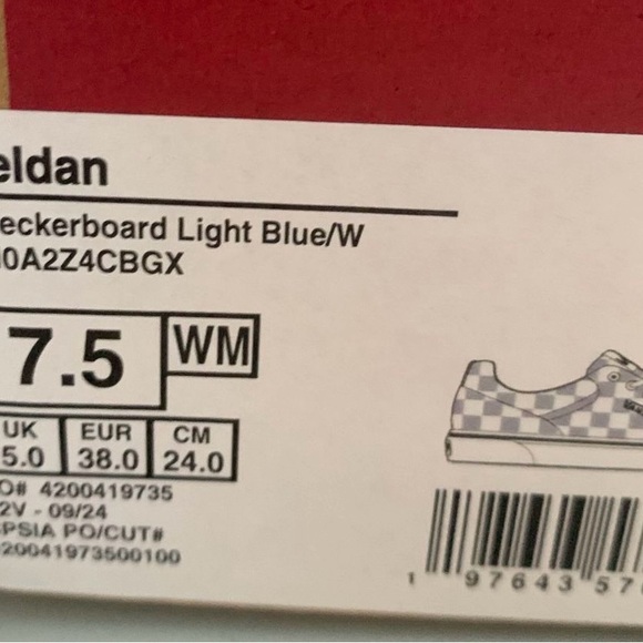 New Women’s Vans Off the Wall Sneakers - Light Blue and White Checkered size 7.5 - Picture 7 of 7